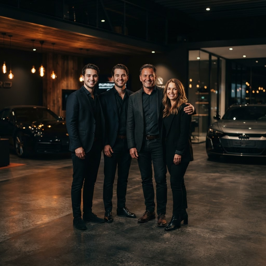 Das Team des familiengeführten Autohaus Seevetal im Showroom